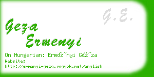 geza ermenyi business card